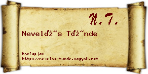 Nevelős Tünde névjegykártya